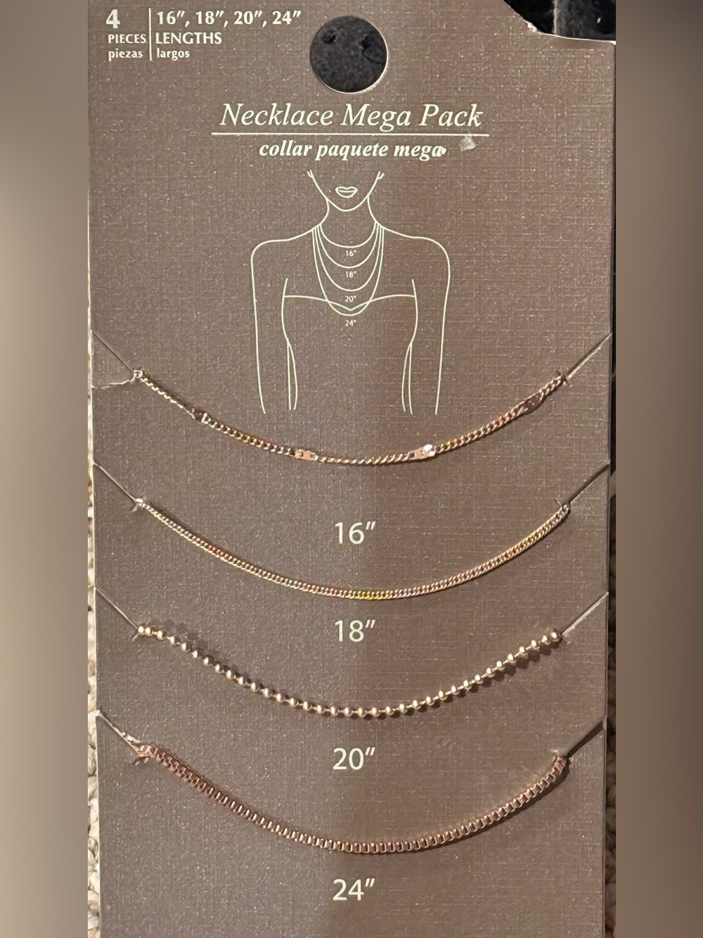 NWT Necklace Mega Pack 4 Piece Rose Gold Layered Necklace Set Minimalist Modern